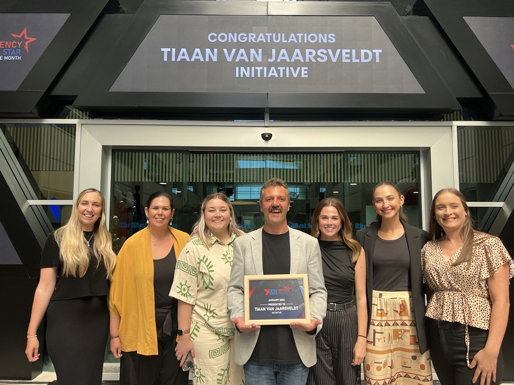 Initiative’s Tiaan Van Jaarsveldt wins Seven West Media’s Agency All-Stars Award for January