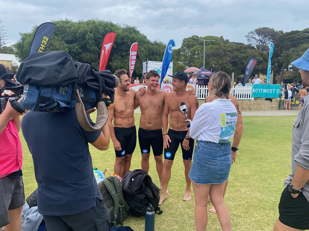 Saturday’s weather affected Rottnest Channel Swim once again sponsored by Network 10