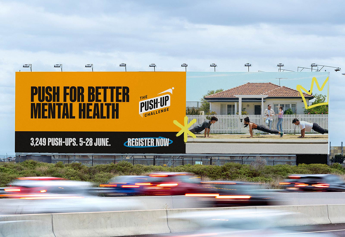 Four Stripes designs campaign for The Push-Up Challenge: reshaping mental health advocacy