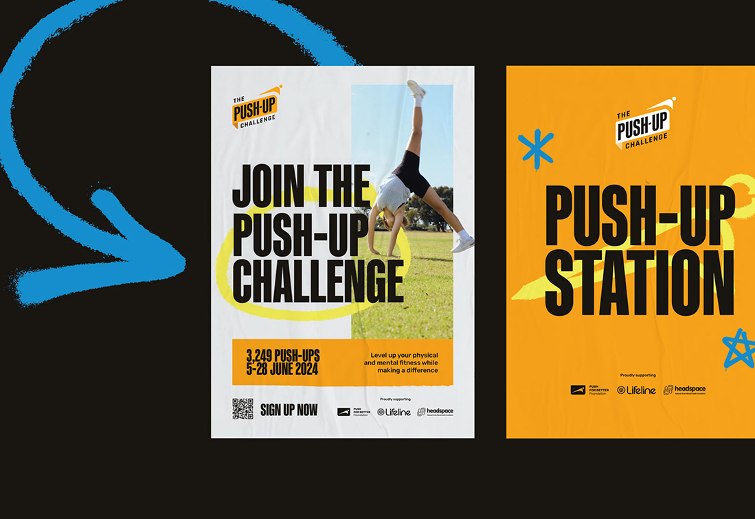 Four Stripes designs campaign for The Push-Up Challenge: reshaping mental health advocacy