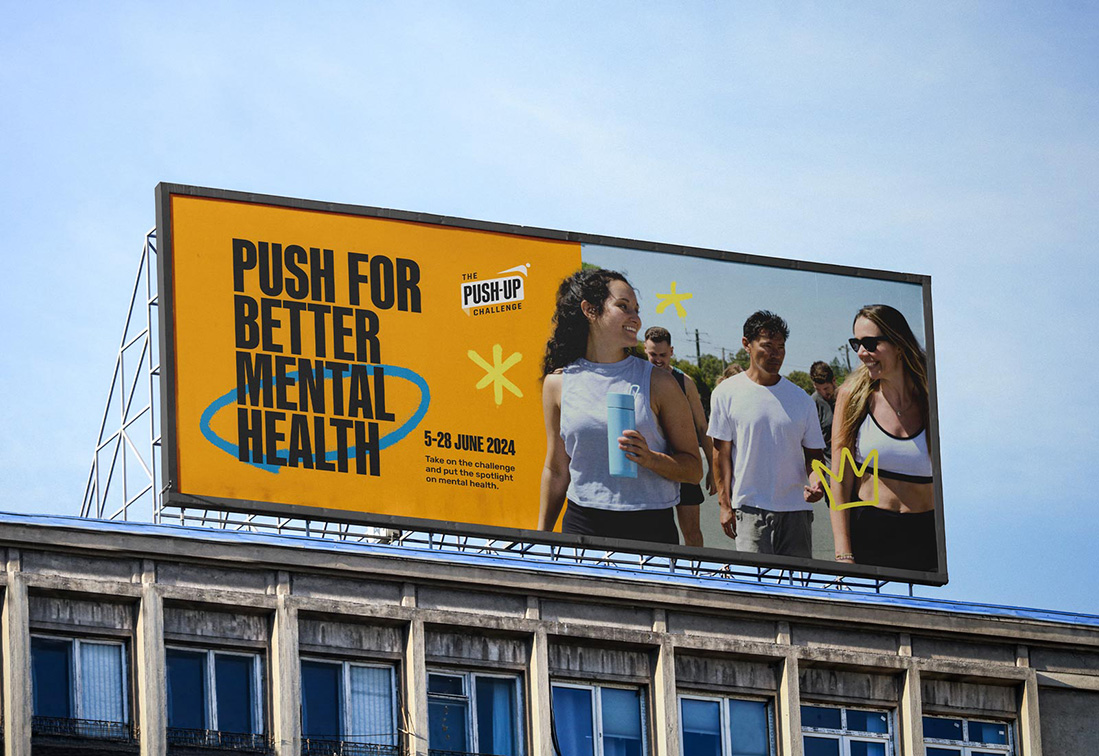 Four Stripes designs campaign for The Push-Up Challenge: reshaping mental health advocacy