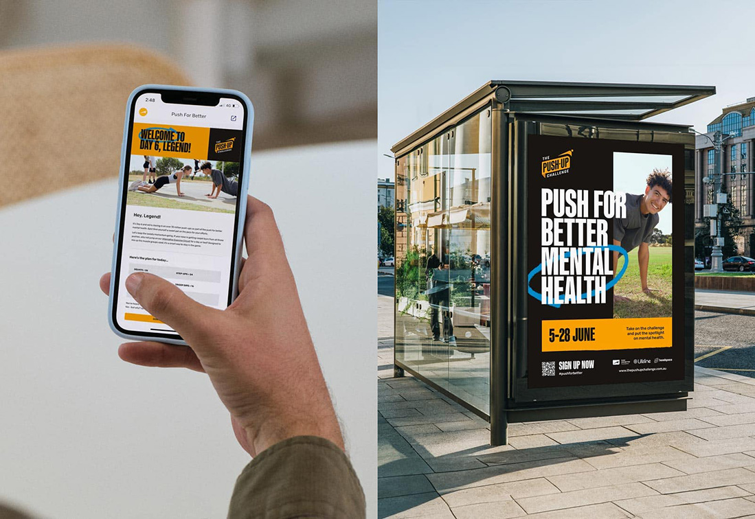 Four Stripes designs campaign for The Push-Up Challenge: reshaping mental health advocacy