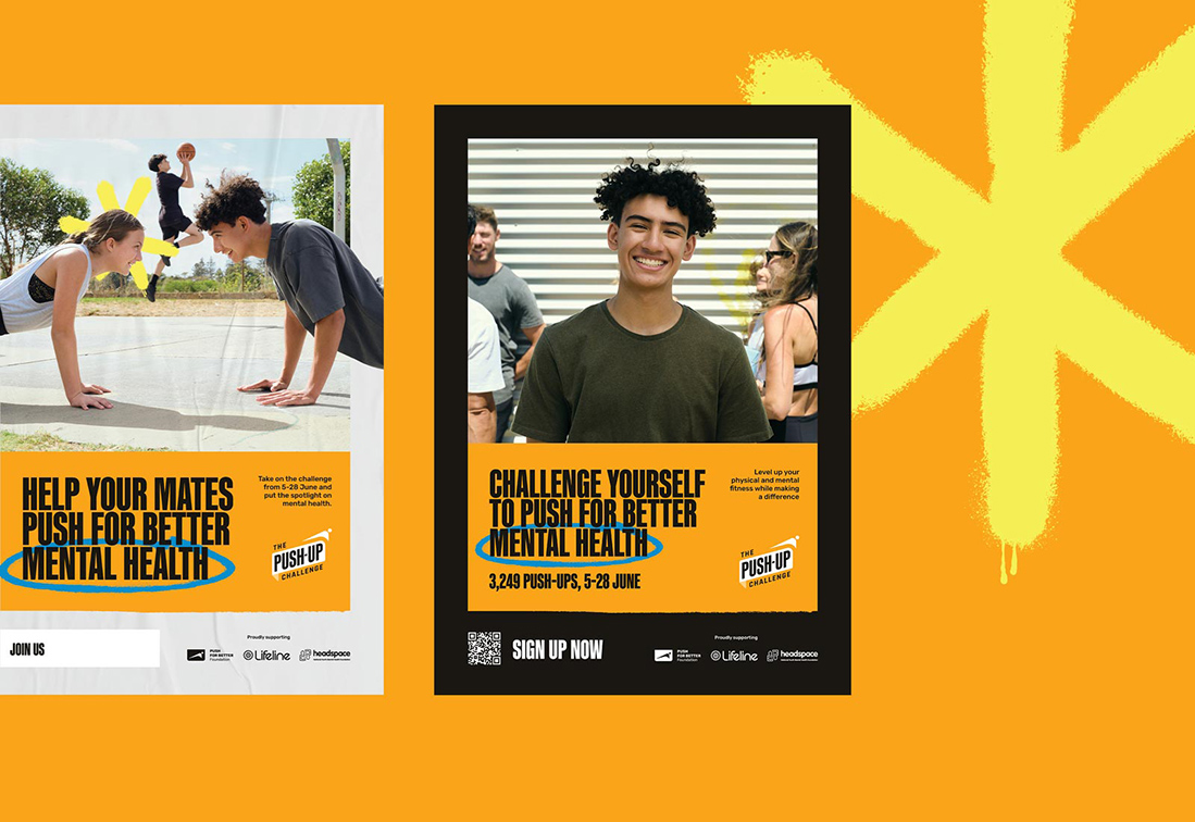 Four Stripes designs campaign for The Push-Up Challenge: reshaping mental health advocacy