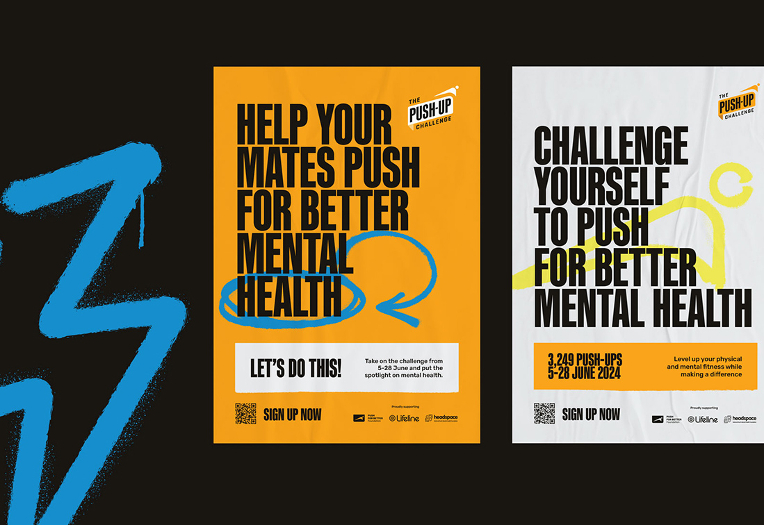 Four Stripes designs campaign for The Push-Up Challenge: reshaping mental health advocacy