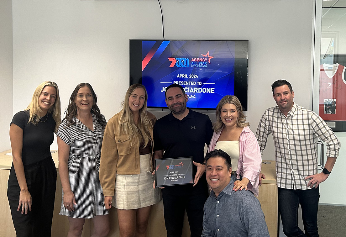 Seven West Media recognises Jon Ricciardone as their Agency All-Stars winner for April