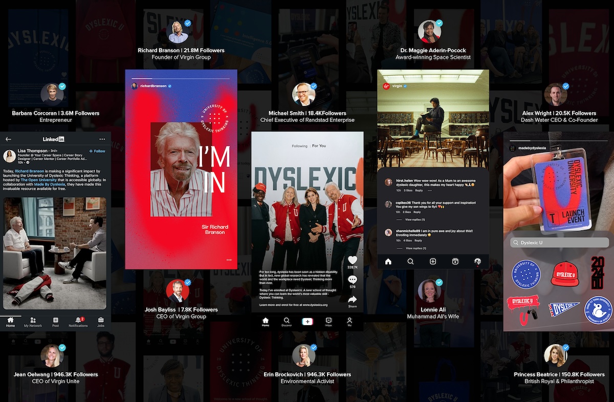 Seen+Noted: DDB Group Melbourne, Adam&EveDDB + Collider partner with Sir Richard Branson, Virgin + Made By Dyslexia to launch the world’s first University of Dyslexic Thinking – DyslexicU
