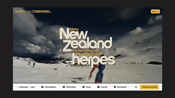 Seen+Noted: NZHF challenges NZ to become the best place in the world to have herpes in new behaviour-change campaign via Motion Sickness