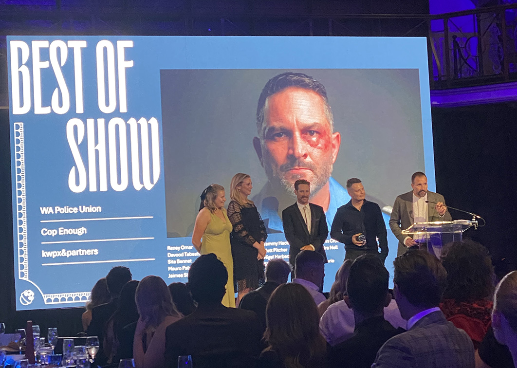 kwpx&partners takes out Best of Show at PADC Awards for WA Police Union’s ‘Cop Enough’ + Dav Tabeshfar named Copywriter of The Year