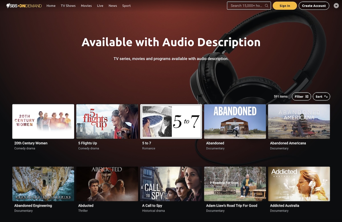 SBS On Demand expands audio description offering in digital catalogue