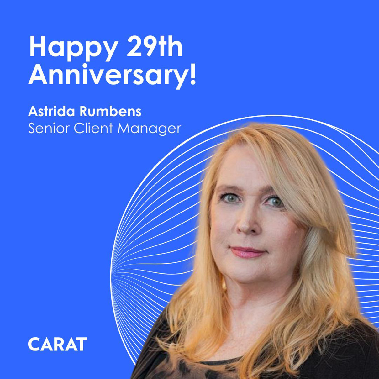 Astrida Rumbens celebrates 29 years with Dentsu