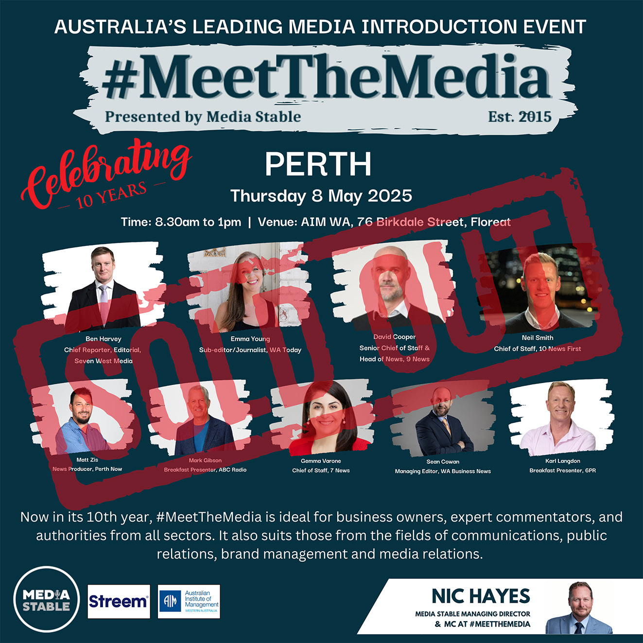 Join the wait list for #MeetTheMedia Perth’s sold out event on Thursday, May 8th