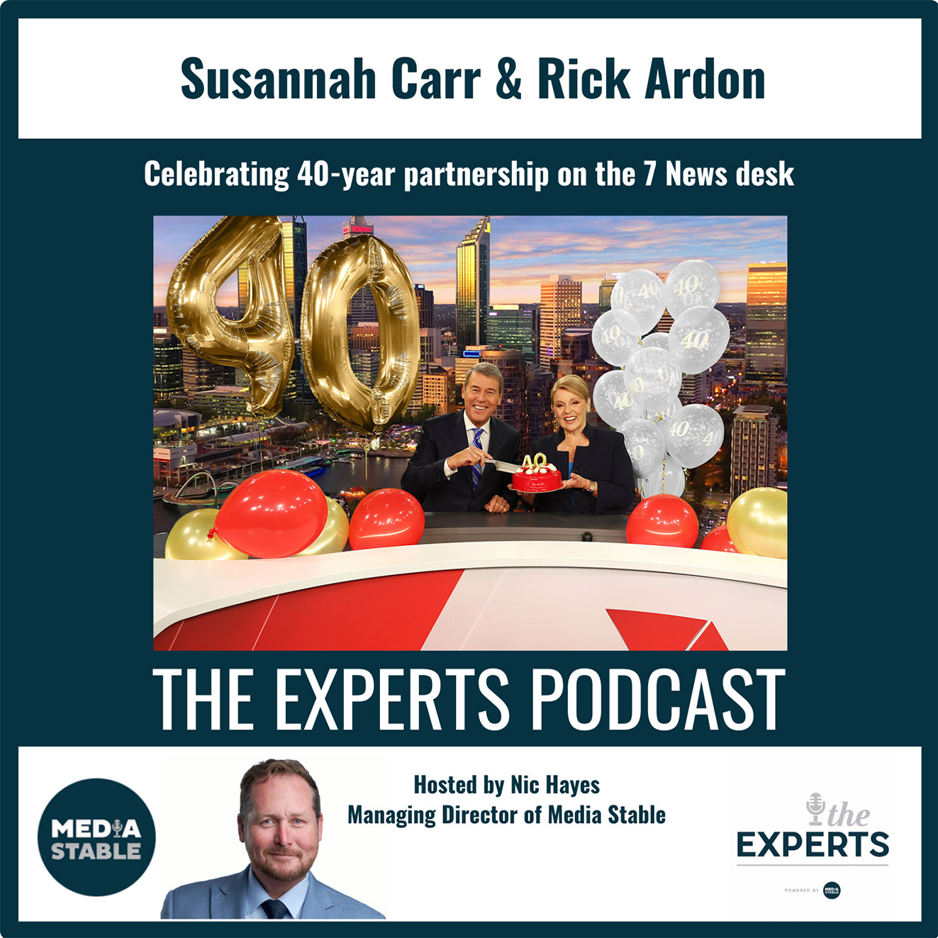 The Experts Podcast hosts record breaking news anchors Susannah Carr and Rick Ardon