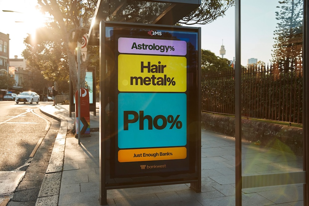 Bankwest unveils more playful OOH work for its ‘Just Enough Bank’ campaign via BMEOF