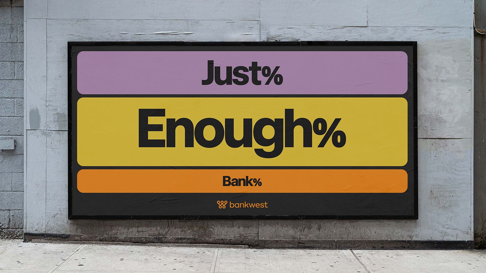 Bankwest unveils more playful OOH work for its ‘Just Enough Bank’ campaign via BMEOF