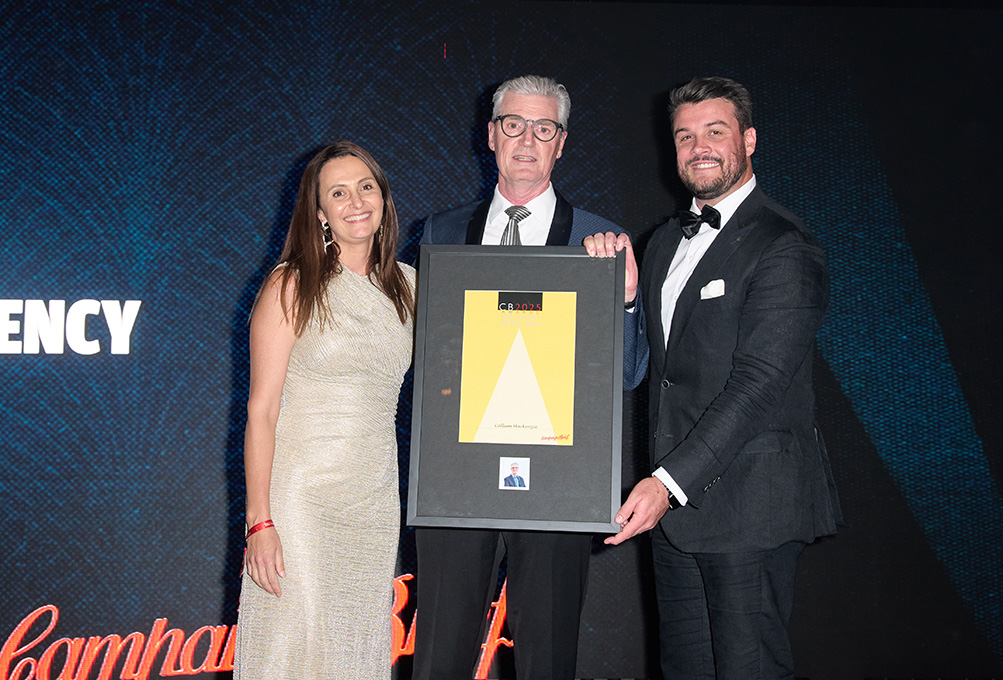 Callum Mackenzie honoured with the Campaign Brief Advertising Person of the Year award
