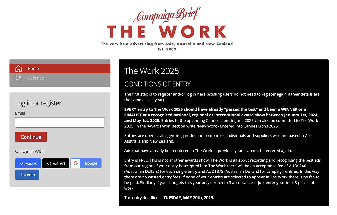 Deadline extended to May 30 for entries to Campaign Brief’s The Work 2025: FREE to enter
