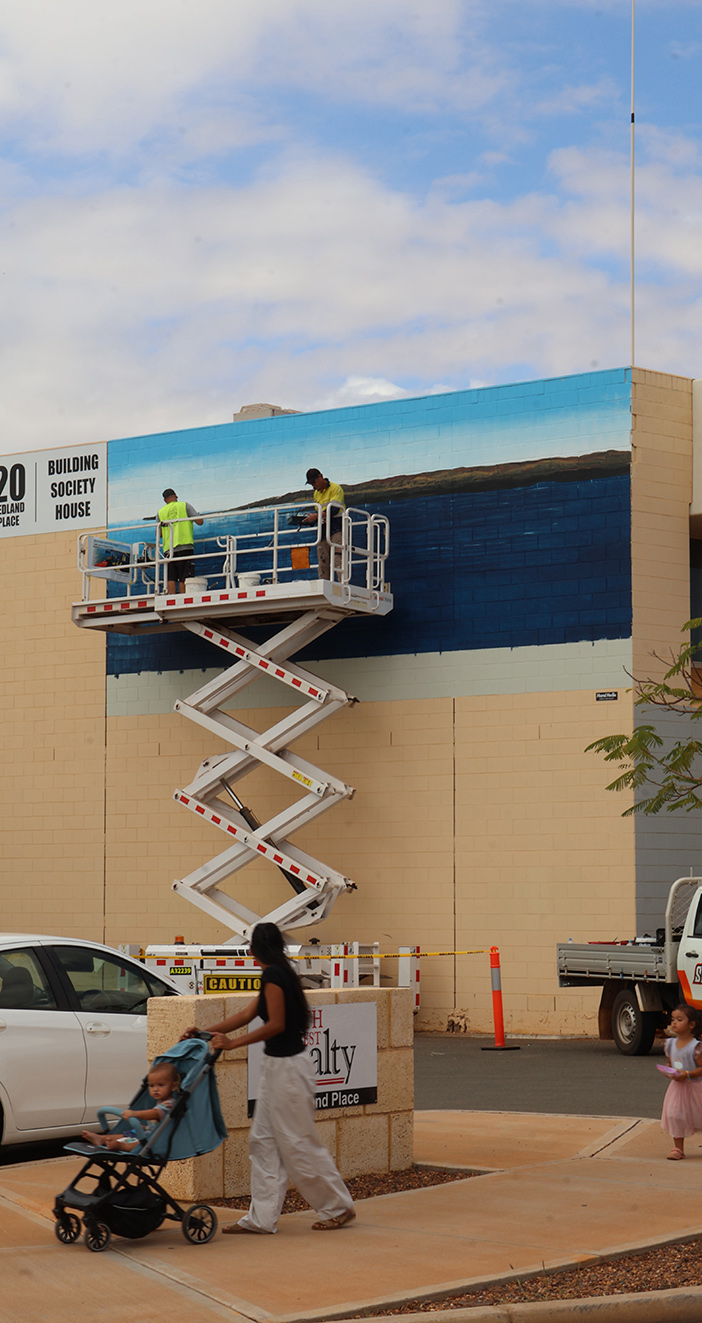 Mural Media and Pilbara Ports Launch Boat Safety Mural in central Karratha