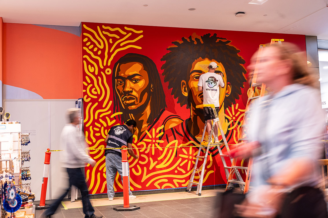 Made You Look unveils new mural for P&N Bank and Wildcats’ NBL26 Indigenous Round