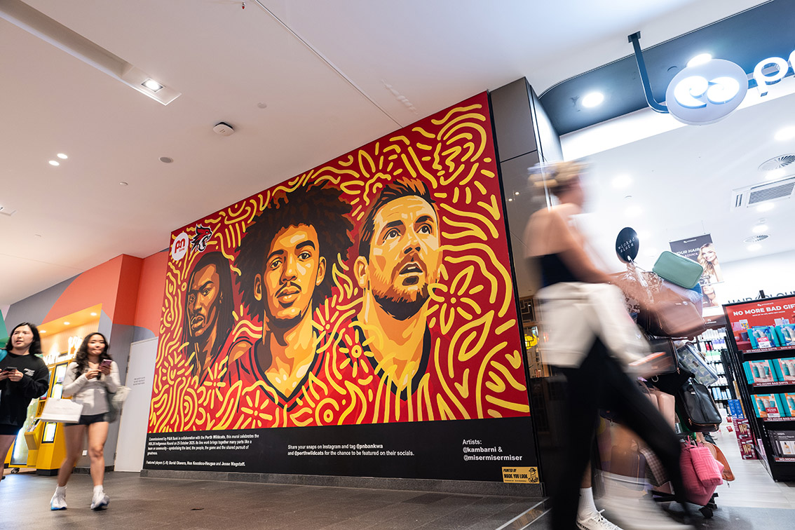 Made You Look unveils new mural for P&N Bank and Wildcats’ NBL26 Indigenous Round