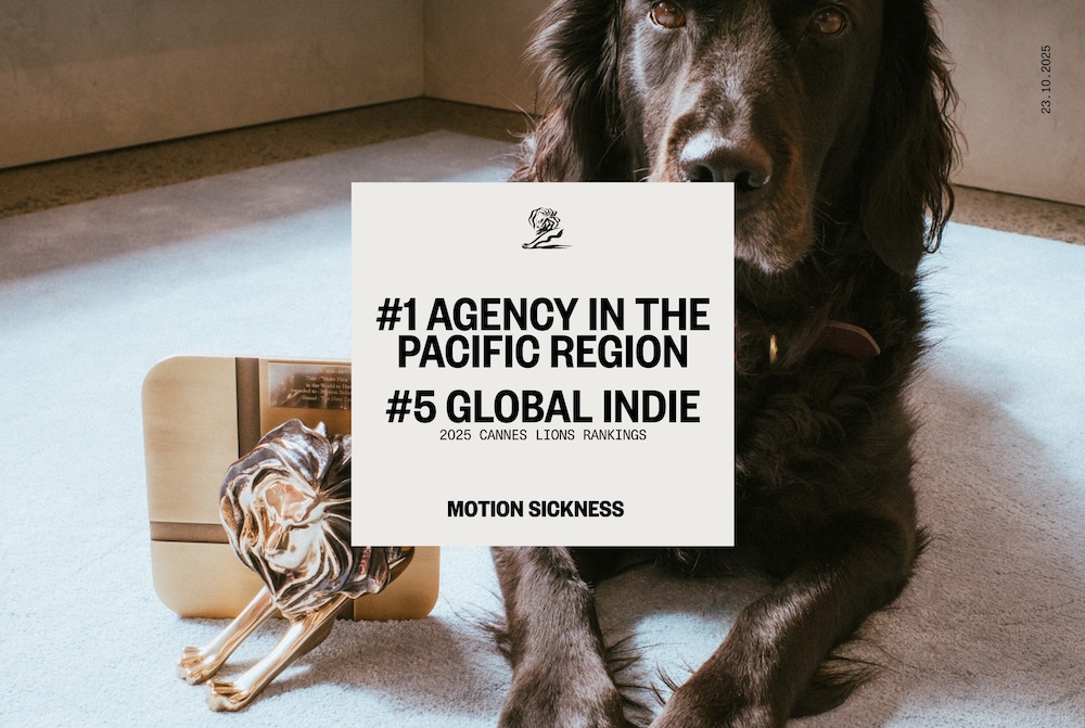 LIONS 2025 Global Rankings Report: Motion Sickness named #1 Pacific Agency; Bear Meets Eagle On Fire ranks in at #2; VML Australia #3