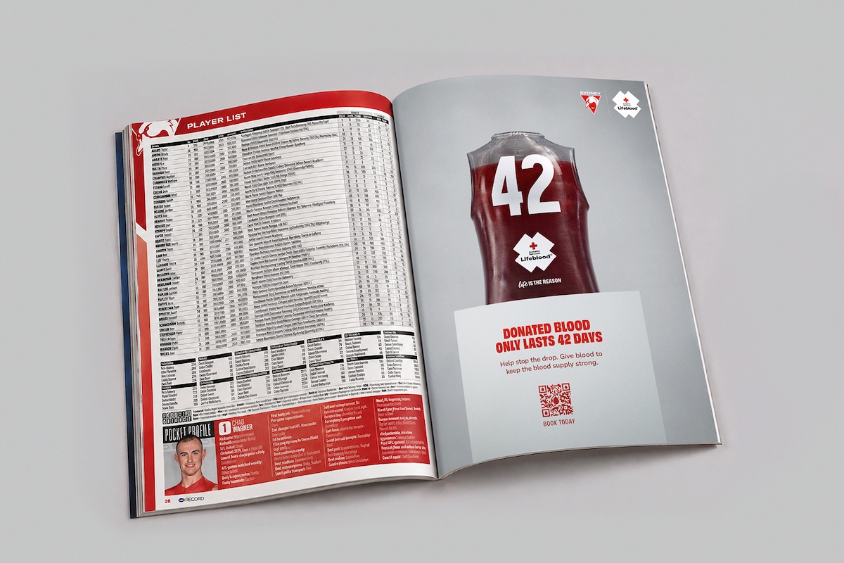Sydney Swans and Lifeblood reimagine Round 24 as ‘Round 42’ in new campaign via M+C Saatchi