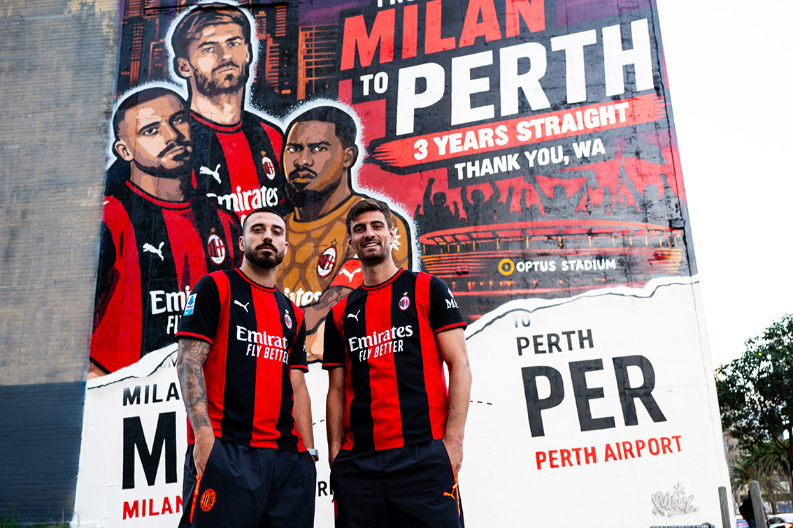 AC Milan, Emirates and Made You Look unveil new mural in the heart of Perth